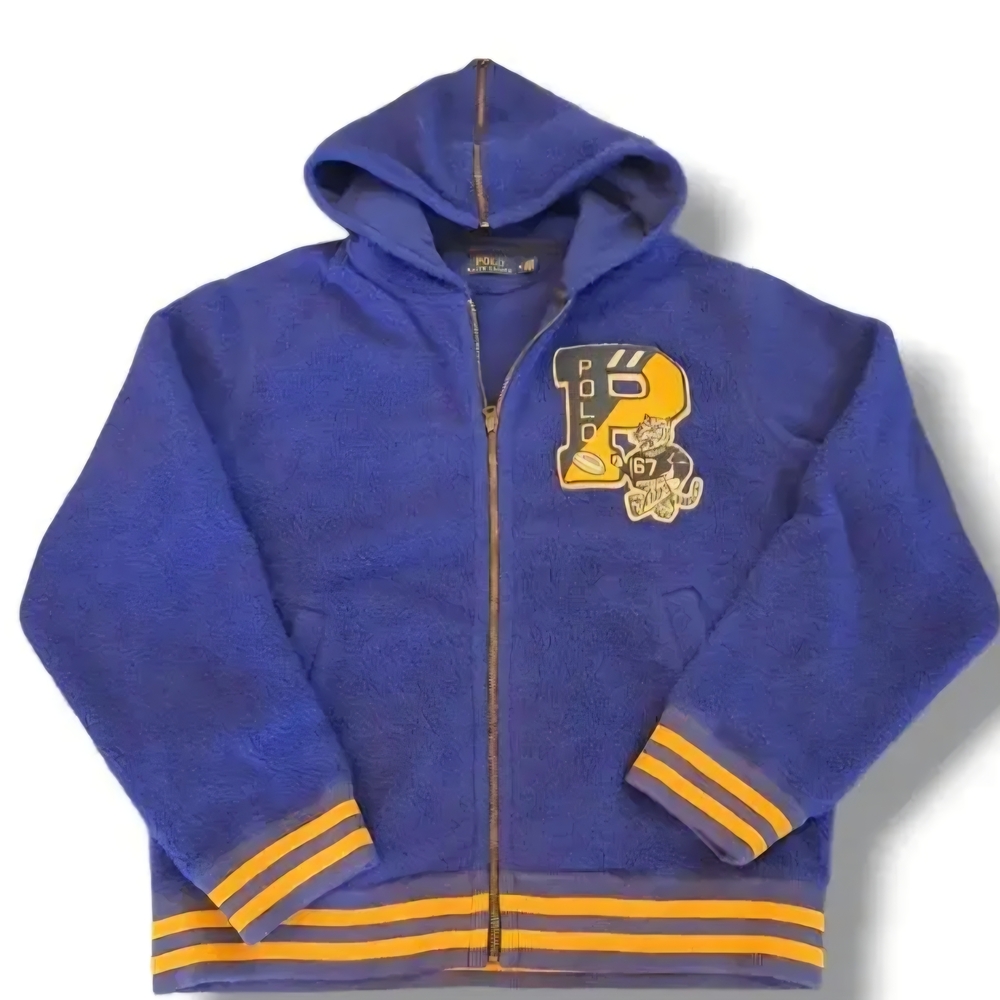 Polo by Ralph Lauren Blue Zip-Up Sweater with Yellow Accents